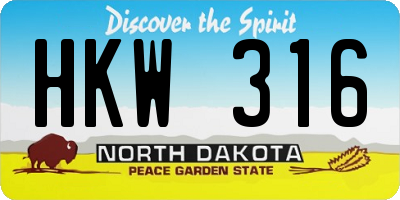 ND license plate HKW316