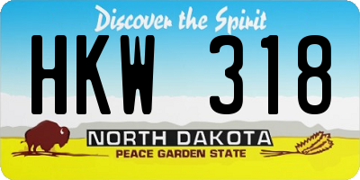 ND license plate HKW318