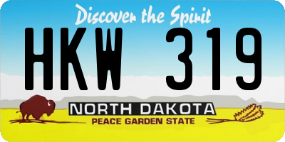 ND license plate HKW319