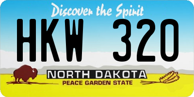 ND license plate HKW320