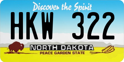 ND license plate HKW322