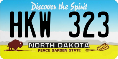 ND license plate HKW323