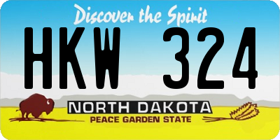 ND license plate HKW324