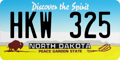 ND license plate HKW325