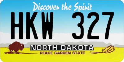 ND license plate HKW327