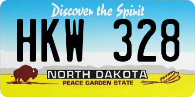 ND license plate HKW328