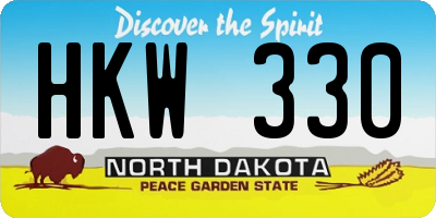 ND license plate HKW330