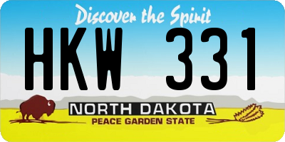 ND license plate HKW331