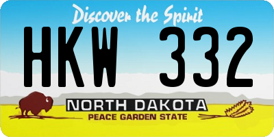 ND license plate HKW332