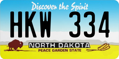 ND license plate HKW334