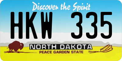 ND license plate HKW335