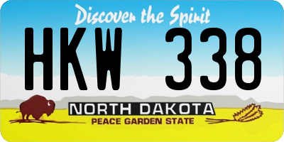 ND license plate HKW338