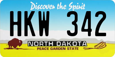 ND license plate HKW342