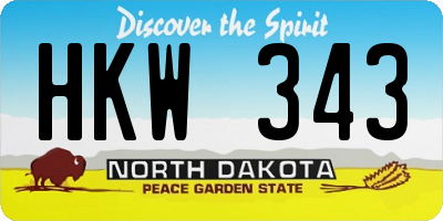 ND license plate HKW343