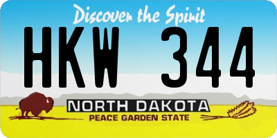 ND license plate HKW344