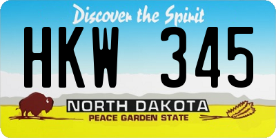 ND license plate HKW345