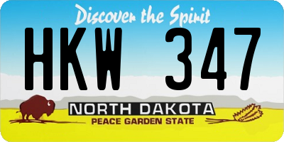 ND license plate HKW347