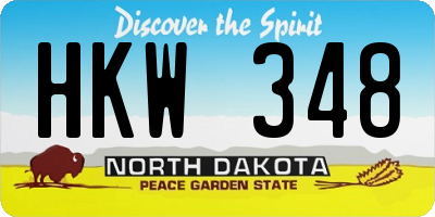 ND license plate HKW348