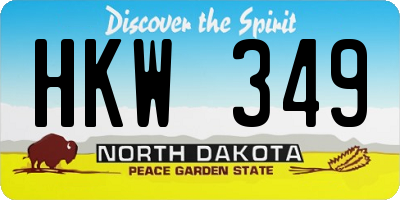 ND license plate HKW349