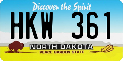 ND license plate HKW361