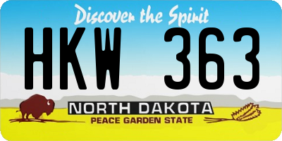 ND license plate HKW363