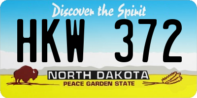 ND license plate HKW372