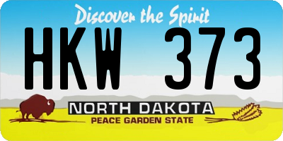 ND license plate HKW373