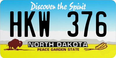 ND license plate HKW376