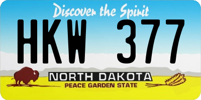 ND license plate HKW377