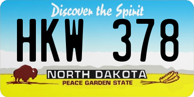 ND license plate HKW378