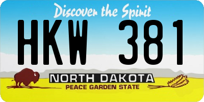 ND license plate HKW381