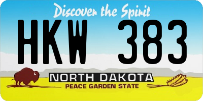 ND license plate HKW383