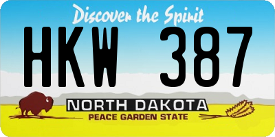 ND license plate HKW387