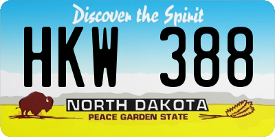 ND license plate HKW388