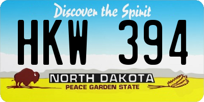 ND license plate HKW394