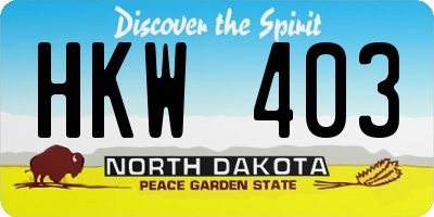 ND license plate HKW403