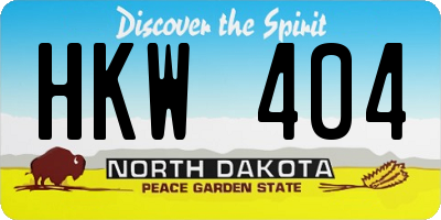 ND license plate HKW404