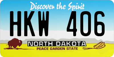 ND license plate HKW406