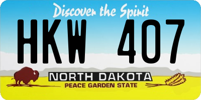 ND license plate HKW407