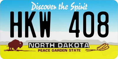 ND license plate HKW408