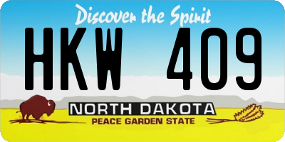 ND license plate HKW409