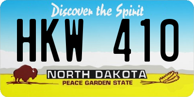 ND license plate HKW410