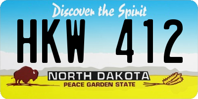 ND license plate HKW412