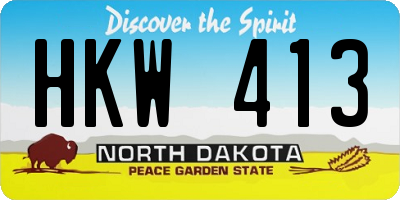 ND license plate HKW413
