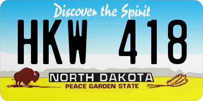 ND license plate HKW418