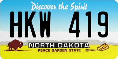 ND license plate HKW419