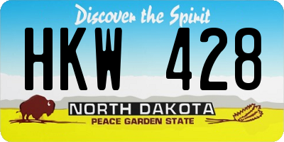 ND license plate HKW428