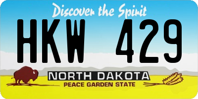 ND license plate HKW429
