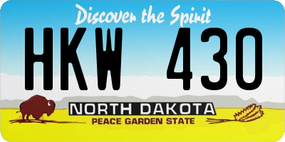 ND license plate HKW430