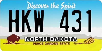 ND license plate HKW431